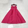 Europeu e Americano Transfronteiriço Sexy Sem Costas Alfaiataria Vertical Bainha Cintura Decote V Vestido de Alça Veludo Vestidinho Preto