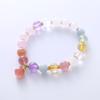 Pulseira de Cristal Branco Multipedras Naturais Feminina Contas Contas Cristal de Morango Citrino Ametista Pedra do Sol Joia de Mão
