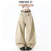 Calça jeans americana de rua com corte curvo para homens e mulheres, primavera e outono, cintura alta, solta, modeladora, casual, versátil, moderna, de perna larga