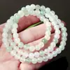 Pulseira de Contas Redondas Três Círculos de Jade Natural Tianshan, Aproximadamente 6,5mm, Contas para Acessórios de Joias DIY, Novo Estilo Chinês, Atacado de Fábrica