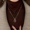 Collar de Suéter Ámbar Apilado Oro Accesorios de Otoño e Invierno para Mujer Lujo Accesible Nicho de Alta Gama Cadena de Suéter de Piedra Ojo de Tigre