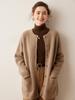 Chaqueta de Punto de Cachemir para Mujer, Estilo Coreano, Cuello Redondo, Patrón Sencillo de Grano de Maíz, Longitud Media, Holgada, Casual