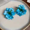 Pendientes de Flor Tridimensionales de Acrílico de Moda para Mujer, Modernos, Frescos, Lindos, Dulces, Pendientes de Botón, Accesorios para Orejas Estilo Vacaciones en la Playa