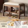 Banqueta para Cambiar Zapatos para Entrada de Casa, Gabinete para Zapatos Integrado y Banco Asiento, Banco Acolchado Suave para Recibidor, Zapatero con Asiento
