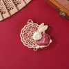 Dinastía Song Brocado Palacio Lunar Conejo de Jade Colgante Accesorios DIY Estilo Antiguo Hanfu Qipao Broche Retro Base para Colgante Venta al por Mayor