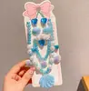 Novo Conjunto de Colar, Pulseira, Brincos e Anel Colorido com Lantejoulas Gradiente de Cauda de Sereia para Crianças Atacado Fabricante Atacado
