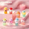 Copo de água de animal de desenho animado, resina, mini acessórios de copo de água fofos e adoráveis de panda e urso, miniaturas de animais