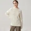 Suéter de punto con cuello semialto para otoño e invierno, suéter de cachemira de seis hilos trenzado grueso para mujer, holgado, elegante, cálido, camiseta de punto básica
