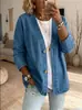 Primavera 2026 Ropa de Mujer de Comercio Exterior Estampado Floral Ropa Casual de Mujer Chaqueta Cardigan Imitación Mezclilla Top con Estampado Digital