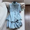 2026 Camiseta Casual de Mezclilla Estilo Étnico Bordada de Manga Corta + Conjunto de Dos Piezas de Pantalones Cortos Venta al por Mayor N3Etz681