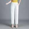 Pantalones casuales de verano para mujeres de mediana edad y ancianas, pantalones rectos holgados de verano para abuela, talla grande para mamá gorda, pantalones de nueve puntos