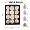 Bolas Navideñas Estilo Retro Transfronterizas de 8 cm, Caja de 12 Piezas de Bolas Decorativas, Decoración de Escena Festiva, Adornos para Árbol de Navidad