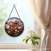 Adornos de vidrio con flores de colores transfronterizos, decoraciones colgantes de vidrio para el hogar, decoraciones para ventanas, atrapasoles para el jardín