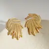 Pendientes Geométricos Irregulares de Plata Bañada en Oro Real Pendientes de Alto Nivel Transfronterizos Europeos y Americanos Pendientes Metálicos Exagerados para Mujer