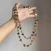 Nuevo Collar Colgante de Cuentas de Madera Estilo Chino con Resina, Cadena Minimalista Elegante de Nicho para la Clavícula, Joyería Versátil de Lujo Ligero de Alta Gama para Mujeres