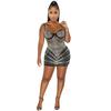 C5895 AliExpress Amazon Club Nocturno Europeo y Americano Perforación Caliente Atractivo Tirante Malla Transparente Envoltura Pecho Vestido