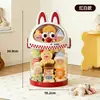 Cubeta de Almacenamiento Transparente para Muñecas de Monstruos Lindos con Tapa, a Prueba de Polvo, Cubeta de Almacenamiento para Muñecas de Escritorio Infantil, Caricatura Linda