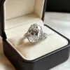 Anillo Cruz Estrella Diamante Huevo de Paloma Corte Flor de Hielo para Mujer Apilable Estilo Ins Dedo Índice Diamante de Alto Carbono Azul Paraíba Tanzanita