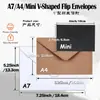 Sobres Engomados Vintage de Papel Kraft/Blanco y Negro para Tarjetas de Felicitación, Postales, Bolsas de Papel de Almacenamiento, Material de Papel Adecuado para Enviar por Correo