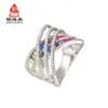 Anillo Ins Arcoíris de Plata de Ley S925 para Mujer Joyería de Moda Exagerada Europea y Americana Anillos Joyería Venta al por Mayor de Joyería