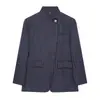 Ropa de mujer de estilo europeo y americano transfronteriza INS otoño nuevo moda al por mayor casual blazer con cuello alto solapa diagonal