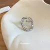 Anillo Abierto Geométrico de Metal Transfronterizo Europeo y Americano, Anillo de Dedo Índice de Moda Personalizado Tendencia Versátil, Anillo de Nicho de Lujo Ligero para Mujeres