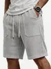 Nuevos Shorts Casuales de Verano para Hombre de Comercio Exterior con Cordón Cintura Elástica, Shorts de Playa Sueltos con Etiquetas de Bolsillo, Pantalones de Cinco Puntos