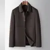Chaqueta de lana hecha a mano para hombre, estilo otoño e invierno, con forro de plumón desmontable, adecuada para hombres jóvenes y de mediana edad, una prenda exterior cálida y elegante para negocios