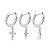 Pendientes de Aguja Recta de Aleación de Titanio F136 Colgantes de Espada de Gota de Agua Cruzada Pendientes de Joyería para Piercing de Cuerpo de Titanio G23