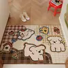 Felpudo de Perro Lindo de Dibujos Animados, Felpudo para Puerta de Entrada, Felpudo de Bucle de Seda Antideslizante para Eliminar el Polvo, Alfombra Cortable para Vestíbulo de Entrada