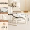 Taburete con Ruedas Giratorias para Abrir Paquetes, Taburete Bajo con Ruedas, Silla Estilo Crema, Taburete Pequeño para el Hogar para Limpiar Pisos, Acabado de Costuras y Organización de Artículos, Taburete Redondo