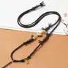 Cordón Tejido a Mano Puro con Colgante de Jade, Ágata, Cera de Abeja, Cordón para Collar con Colgantes Combinables Libremente para Bricolaje