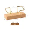 Portatarjetas de escritorio de madera de nogal negro, Portatarjetas de madera maciza de gran capacidad, Placa de identificación de metal para recepción de hotel