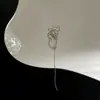 Clip largo para hueso de la oreja con borla de lazo de pedrería de alta calidad, aretes de estilo dulce y picante de alta calidad para mujer, únicos, se pueden usar sin perforaciones