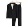 Conjunto de Traje Delgado Holgado y con Caída para Primavera y Verano para Hombre, Ropa Formal de Negocios, Blazer Casual Moderno y Elegante