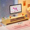 Soporte de altura ajustable para computadora para escritorio de oficina con cajones, almacenamiento de escritorio, estación de trabajo de escritorio de oficina, estante para pantalla de monitor