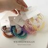 Lazos para el cabello de cable telefónico transparente colorido personalizado de fábrica montado en 2 tarjetas estilo japonés Morandi colorido pulsera de alta elasticidad accesorios para el cabello