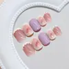 Crema de Taro Lunares Francesa Difuminada Blanqueadora Más Fácil de Combinar Parche para Uñas Postizas Removible Uña Portátil 24 Piezas