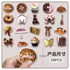 20 Piezas de Imanes Magnéticos Suaves Marrones Estilo Ins para Refrigerador, Galleta Comida Dibujo Animado Realista Transfronterizo Creativo DIY Pegatinas Magnéticas Impermeables
