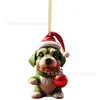 2023 transfronteiriço novo pingente de Natal Grinch monstro de pelo verde decoração de árvore de Natal pingente plano de acrílico para carro