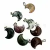 Pingente Lua de Pedra Natural Chuanghong Acessórios para Pulseira Colar DIY Artesanato de Pedra Preciosa Polida Pingente