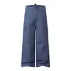 Calça Cargo de Cor Sólida com Bolso Tridimensional e Perna Larga para Homens, Novo Estilo de Primavera, Caimento Solto, Calça Longa Casual Versátil de Perna Reta para Mulheres, Tendência