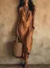 2026 Transfronterizo Amazon Europeo y Americano Verano Nuevo Estilo Único Cuello Columpio Color Sólido Sin Tirantes Estilo Vacaciones Elegante Vestido de Mujer