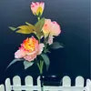 Lámpara de Flor Artificial Solar LED Decoración de Patio Jardín Lámpara de Atmósfera Impermeable para Exteriores Lámpara de Césped