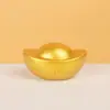 Adorno Qi Qi Fortuna Yuanbao Artesanía de Resina Yuanbao Realista de Oro Sólido Decoración Regalo