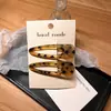 Nuevo Clip de Pato con Estampado de Leopardo Ins Clip de Una Pieza Transparente con Corte Clip para el Cabello de Niños Clip para Flequillo de Mujer Clip Lateral Venta al por Mayor