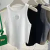 Dopamine Ropa de Verano Camisola de Punto Bordada Americana para Mujer Ajustada Adelgazante Corta Irregular