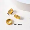 Acessórios de cristal DIY para pulseiras, contas espaçadoras douradas com areia, materiais para joias banhados a ouro cobre e acessórios de cordão feitos à mão