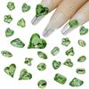Atacado unhas postiças vermelhas da internet arte de unhas verde fruta strass diamante fundo pontiagudo formato amor borboleta tridimensional multi-corte acessórios para unhas
