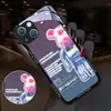 Funda Luminosa para Teléfono Móvil Antiarañazos Antirroturas Antihuellas Dactilares Textura de Vidrio Templado Cubierta Protectora para Teléfono Móvil